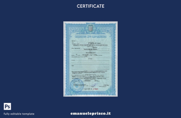 stile verificato Modello di certificato di nascita del Ministero della giustizia